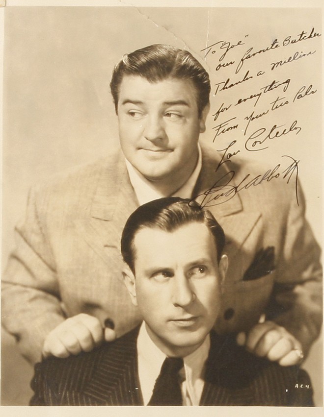 Appraisal: APS of noted comedic stars Bud Abbott and Lou Costello