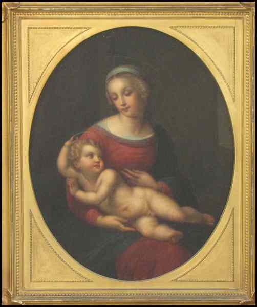 Appraisal: ITALIAN TH CENTURY MADONNA AND CHILD Oil on canvas ''x