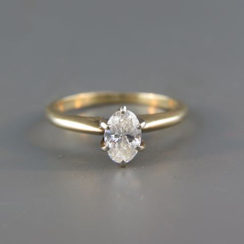 Appraisal: Diamond Solitare Ring carat oval diamond high grade k yellow