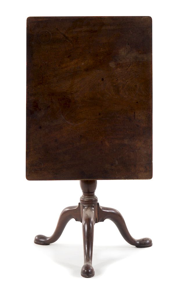 Appraisal: A Queen Anne Walnut Tilt-Top Tea Table A Queen Anne