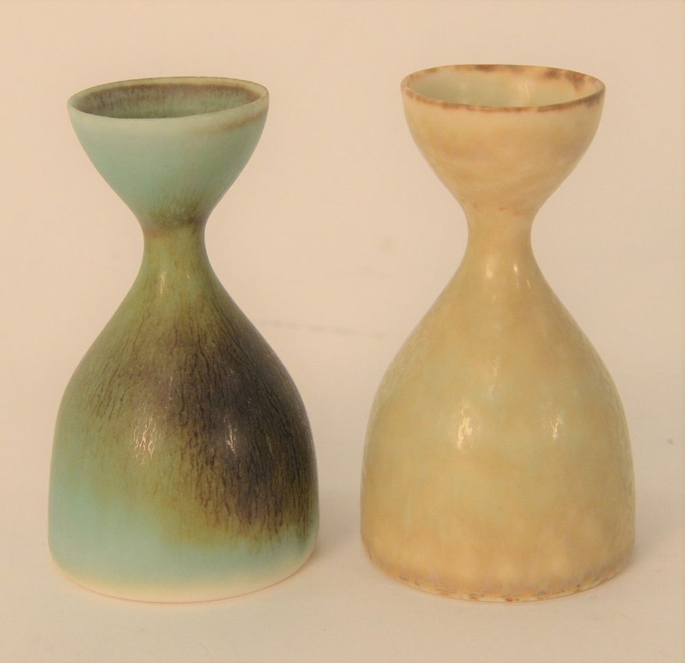 Appraisal: Two Carl Harry Stamhare Rorstrand Stoneware Vases green and yellow