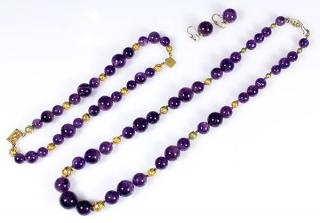 Appraisal: Collection of amethyst jewelry Collection of amethyst jewelry comprised of