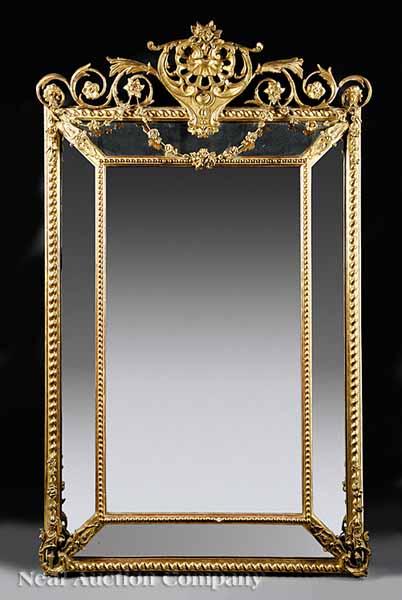 Appraisal: A Large Beaux Arts Cushion Mirror late th early th