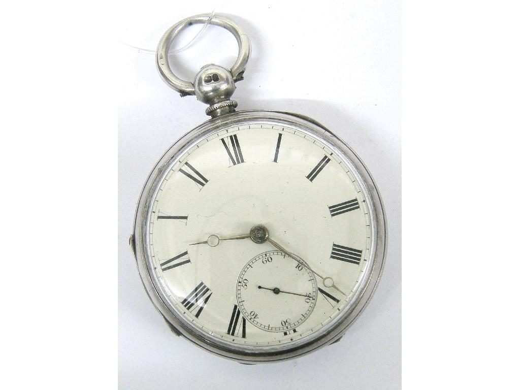 Appraisal: Silver fusee lever pocket watch hallmarked London unsigned movement no