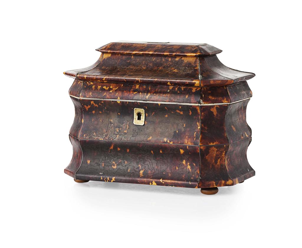 Appraisal: YVICTORIAN TORTOISESHELL JEWELLERY CASKET TH CENTURY converted from a tea