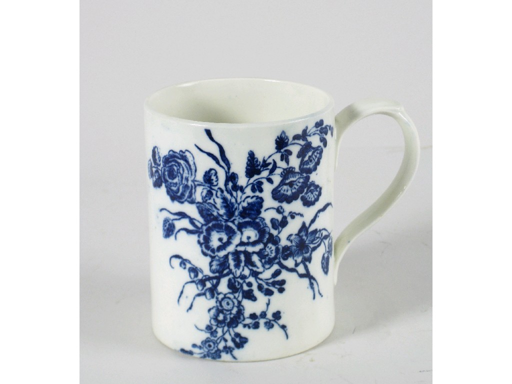 Appraisal: A Caughley blue and white straight sided Mug printed floral