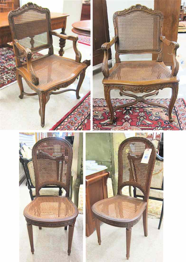 Appraisal: TWO PAIRS OF FRENCH STYLE CHAIRS including a French made