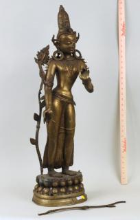 Appraisal: Large Brass Figure Avalokiteshvara Large Indian brass figure of Avalokiteshvara