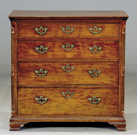 Appraisal: George II style walnut chest of drawers late th centuryrectangular