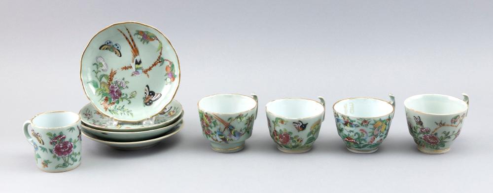 Appraisal: NINE PIECES OF CHINESE EXPORT CELADON PORCELAIN LATE TH CENTURY