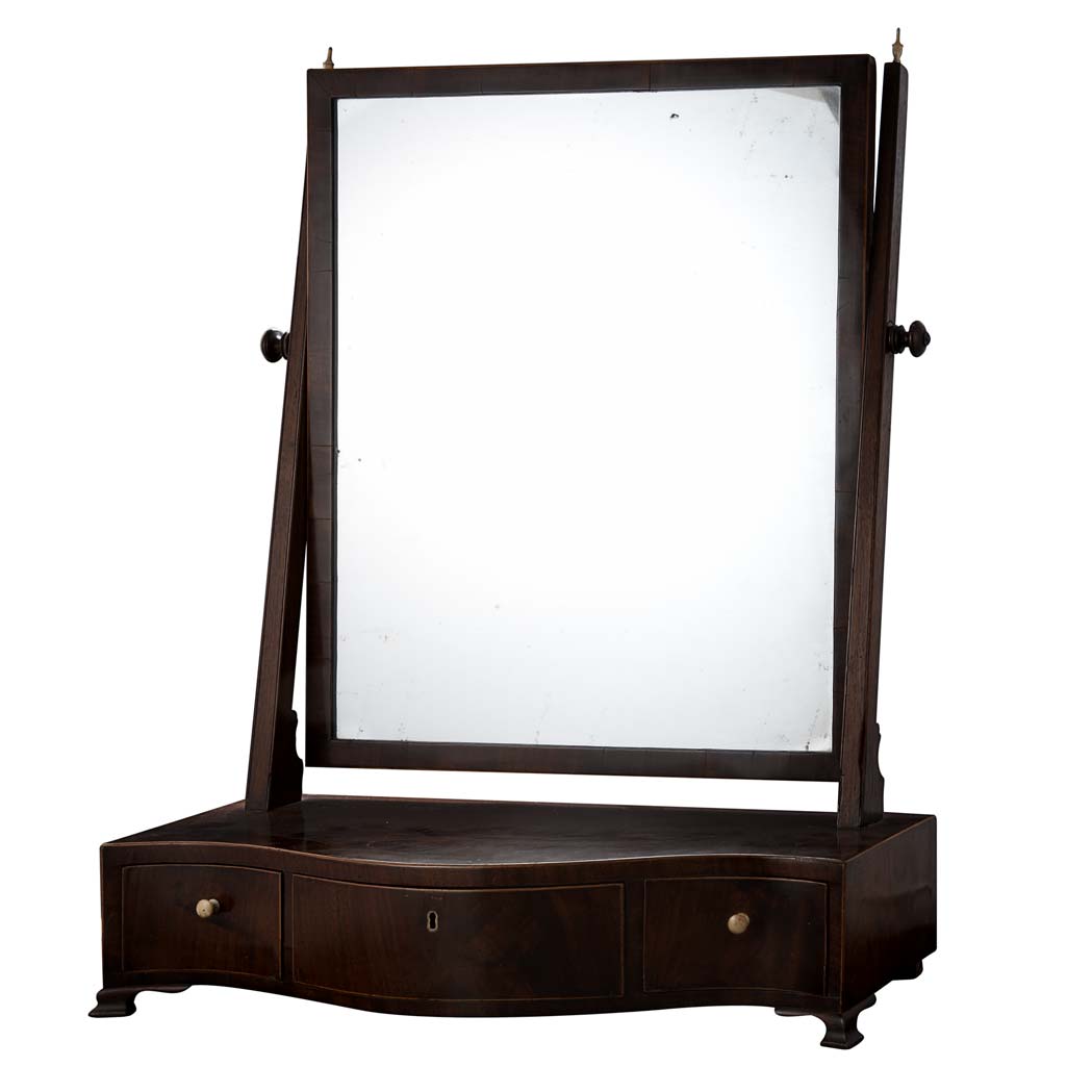 Appraisal: George III Mahogany Shaving Mirror Circa The rectangular mirror plate