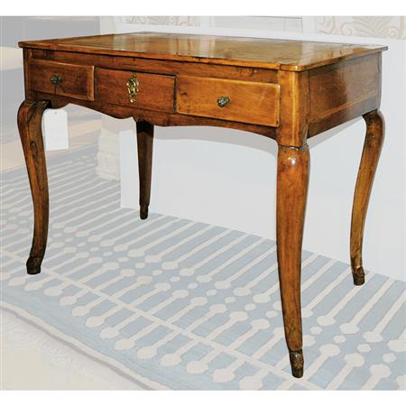 Appraisal: Rococo Style Leather Inset Top Walnut Writing Table Estimate -