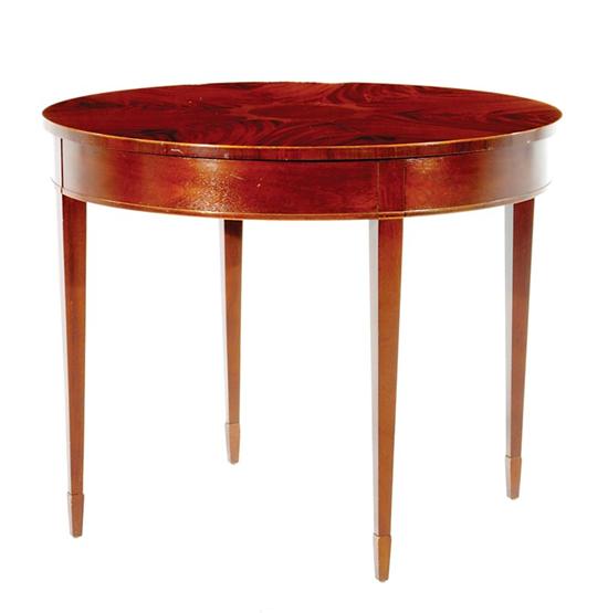 Appraisal: Georgian style inlaid mahogany center table by Baker circular sunburst