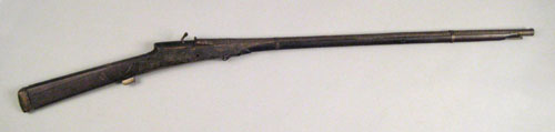 Appraisal: Middle Eastern matchlock shotgun approx gauge with animal decorated steel