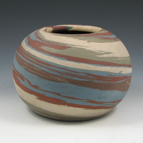 Appraisal: Niloak Mission Swirl Ball Vase - Excellent Niloak Mission Swirl