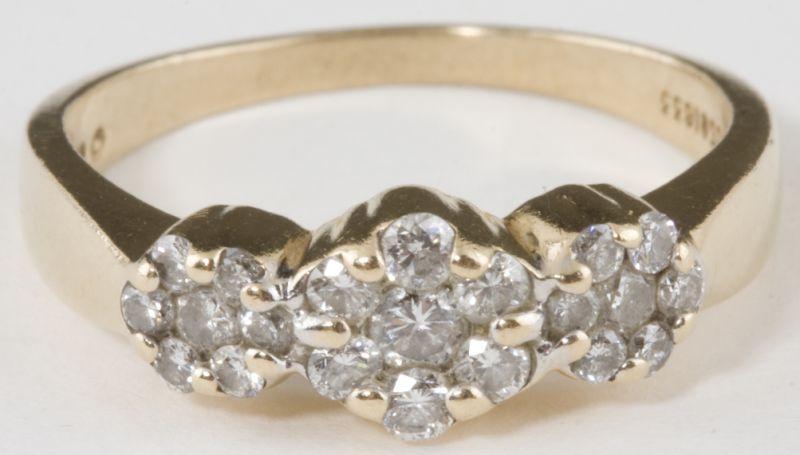 Appraisal: Floral Diamond Ring set with round brilliant cut diamonds in