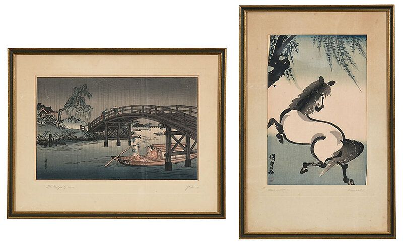 Appraisal: Two Framed Japanese Woodblock Prints Utagawa Kunisada I aka Toyokuni