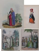 Appraisal: Four Hand Colored Engravings Lot includes four hand colored engravings