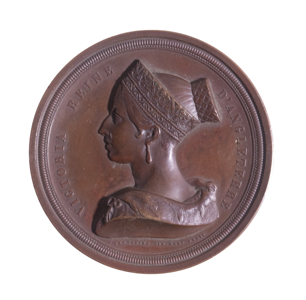 Appraisal: QUEEN VICTORIA BRONZE MEDALLION Commemorating Her Visit to Antwerp Aug