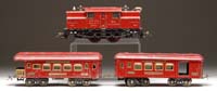 Appraisal: IVES STANDARD GAUGE ELECTRIC PASSENGER SET Includes an electric locomotive