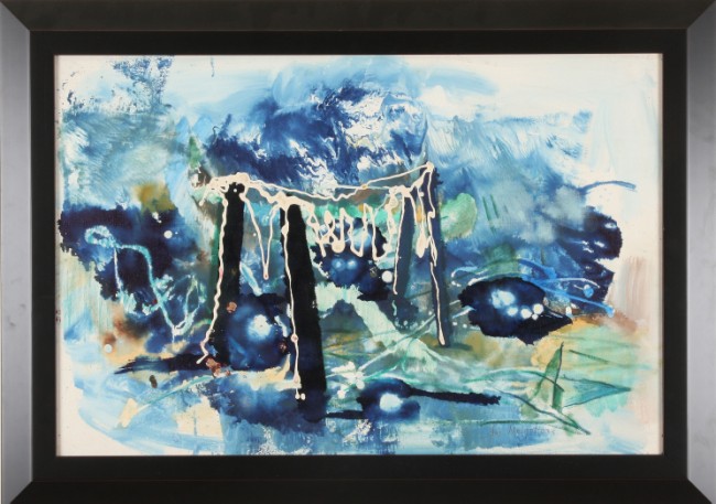 Appraisal: Composition in Blue oil on masonite x SLR Jos Meierhans