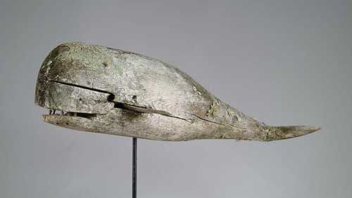 Appraisal: NICE FOLK ART CARVED WOOD WHALE WEATHERVANE Full bodied whale