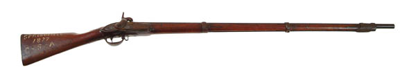 Appraisal: CONVERTED SPRINGFIELD MUSKET Cal rnd bbl Dated on the tail