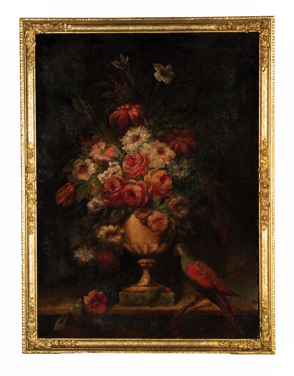 Appraisal: Continental School th c Still Life of Flowers in Urn