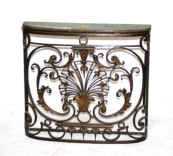 Appraisal: A Continental wrought and cut steel brass umbrella stand th