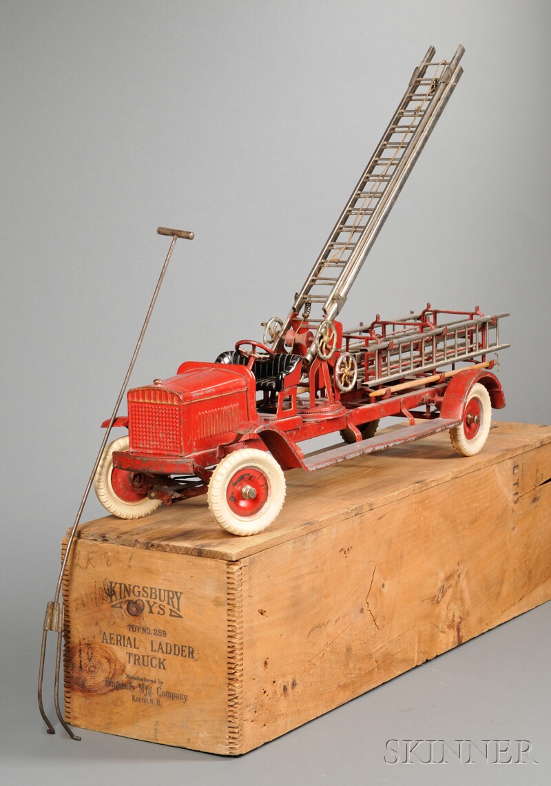 Appraisal: Kingsbury Aerial Ladder Toy Fire Truck with Original Box and