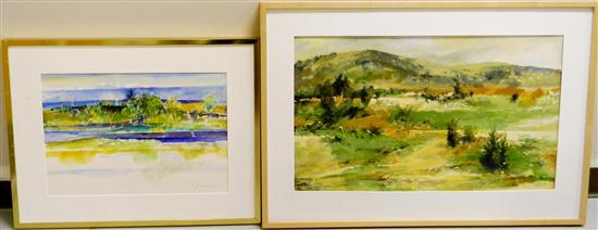 Appraisal: Two Paul Warren Zimmerman American - abstract landscape watercolors one