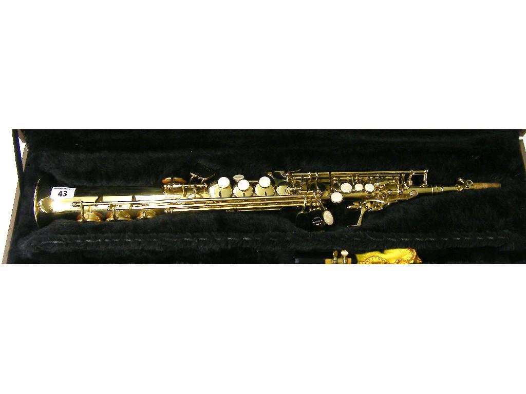 Appraisal: Earlham Professional Series gold lacquered soprano saxophone no E case