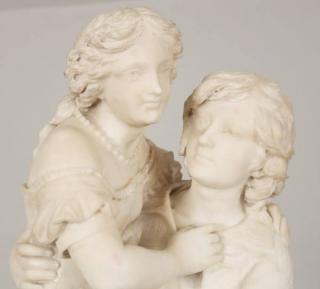 Appraisal: G ANDERSON MARBLE STATUE THE LOVERS TH C CARVED MARBLE