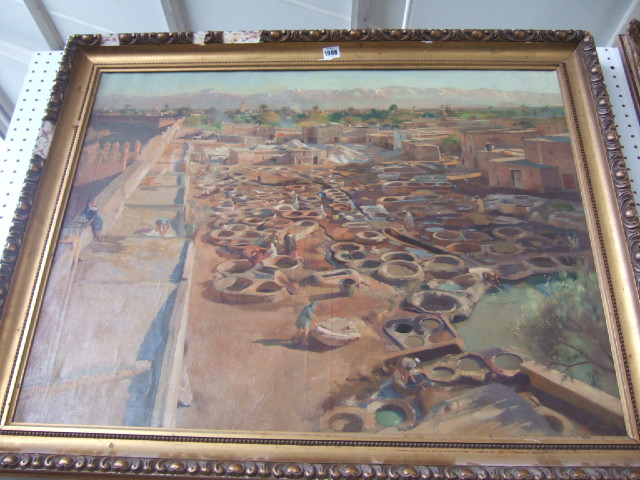 Appraisal: Continental School early th century A North African town scene