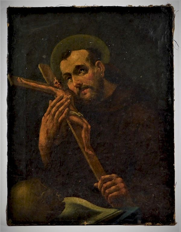 Appraisal: C Italian Old Master's Painting of a Franciscan Italy th-Early