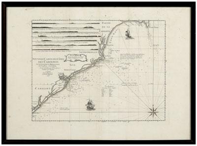 Appraisal: th century map of the Carolinas quot Nouvelle Carte Des