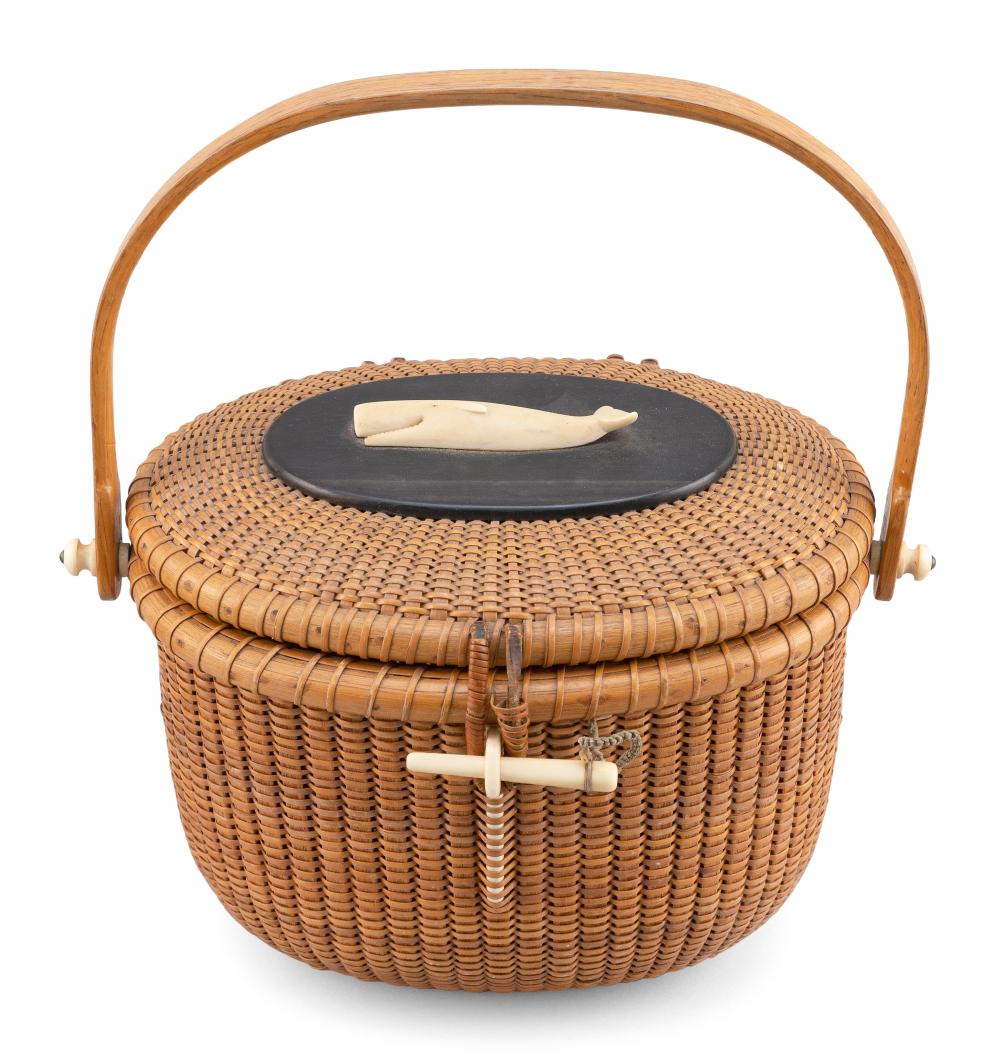 Appraisal: NANTUCKET BASKET PURSE BY STEPHEN GIBBS TH CENTURY HEIGHT TO