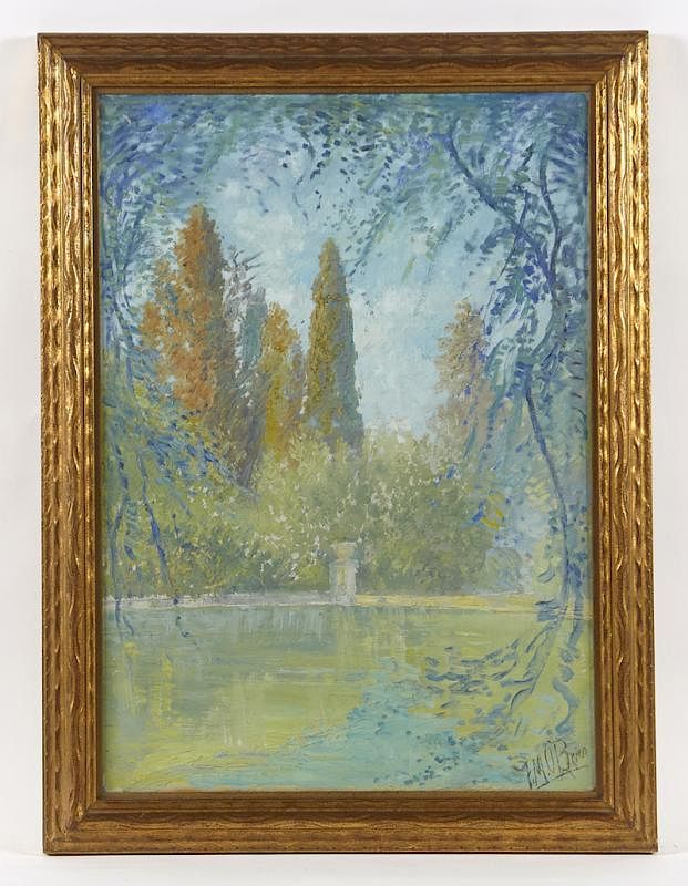 Appraisal: Frank Morgan O'Brien California Painting PAINTING Frank Morgan O'Brien Pond