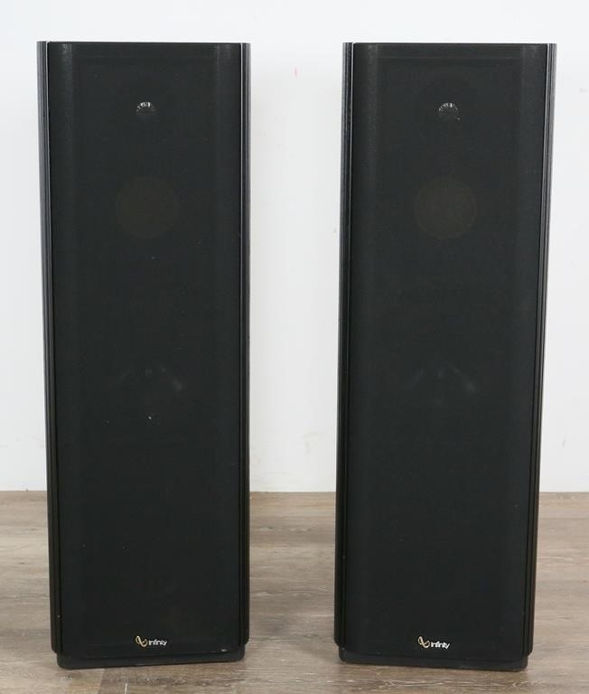 Appraisal: Pair of Infinity Kappa speakers th century Black painted wood