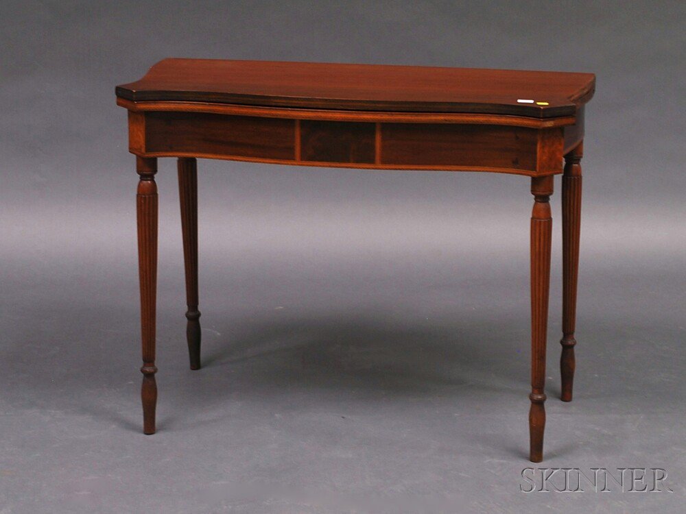 Appraisal: Federal-style Inlaid Mahogany Card Table in the manner of Massachusetts