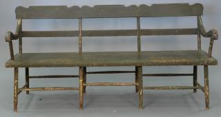 Appraisal: Two piece lot to include a Windsor bench with old