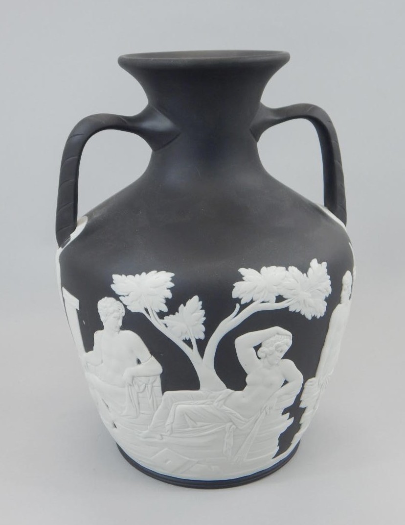 Appraisal: A Wedgwood black Jasperware version of the Portland vase with