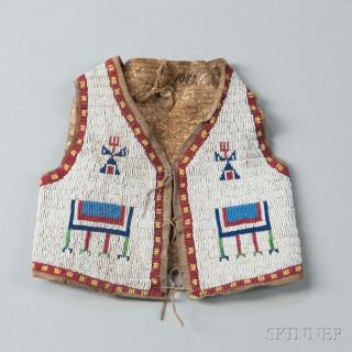 Appraisal: Lakota Beaded Hide Child's Vest c late th century beaded