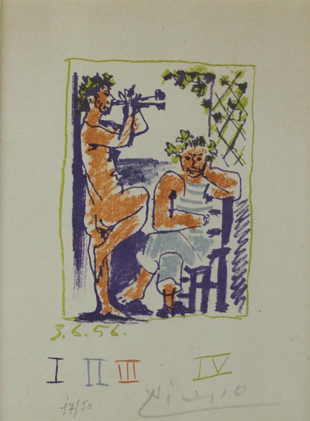 Appraisal: PABLO PICASSO SPANISH - FAUN ET MARIN Color lithograph x