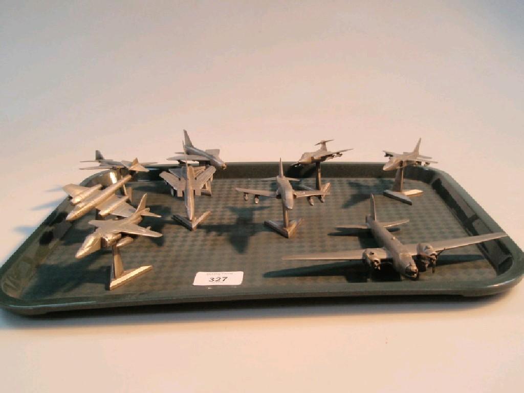 Appraisal: Nine Hampshire pewter models of aircraft