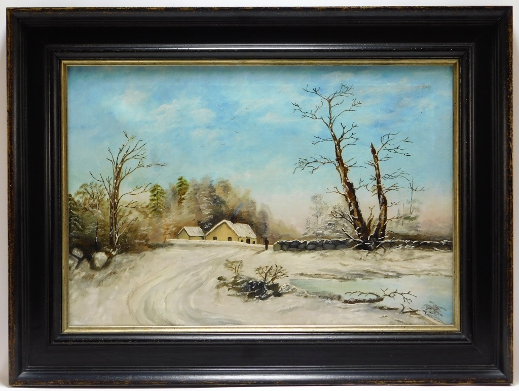 Appraisal: AFT GEORGE DURRIE WINTER LANDSCAPE PAINTING United States th Century