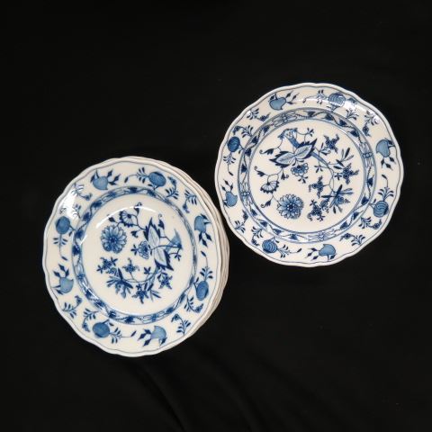 Appraisal: pcs Meissen Blue Onion Porcelain Plates soup plates - -