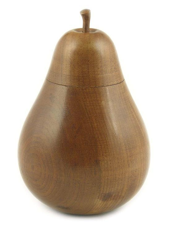 Appraisal: A pearwood pear shaped caddy