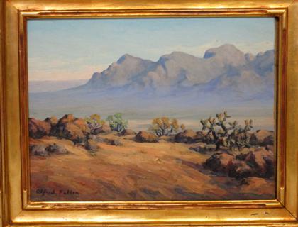 Appraisal: Alfred Russel Fuller - desert scene with cactus and mountains