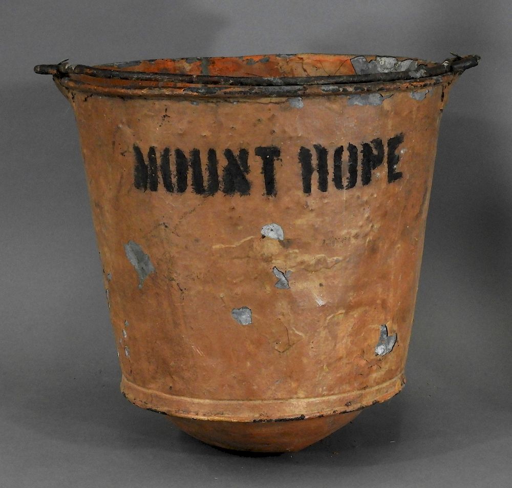 Appraisal: Steamer Mount Hope Fall River Antique Fire Bucket Rhode Island